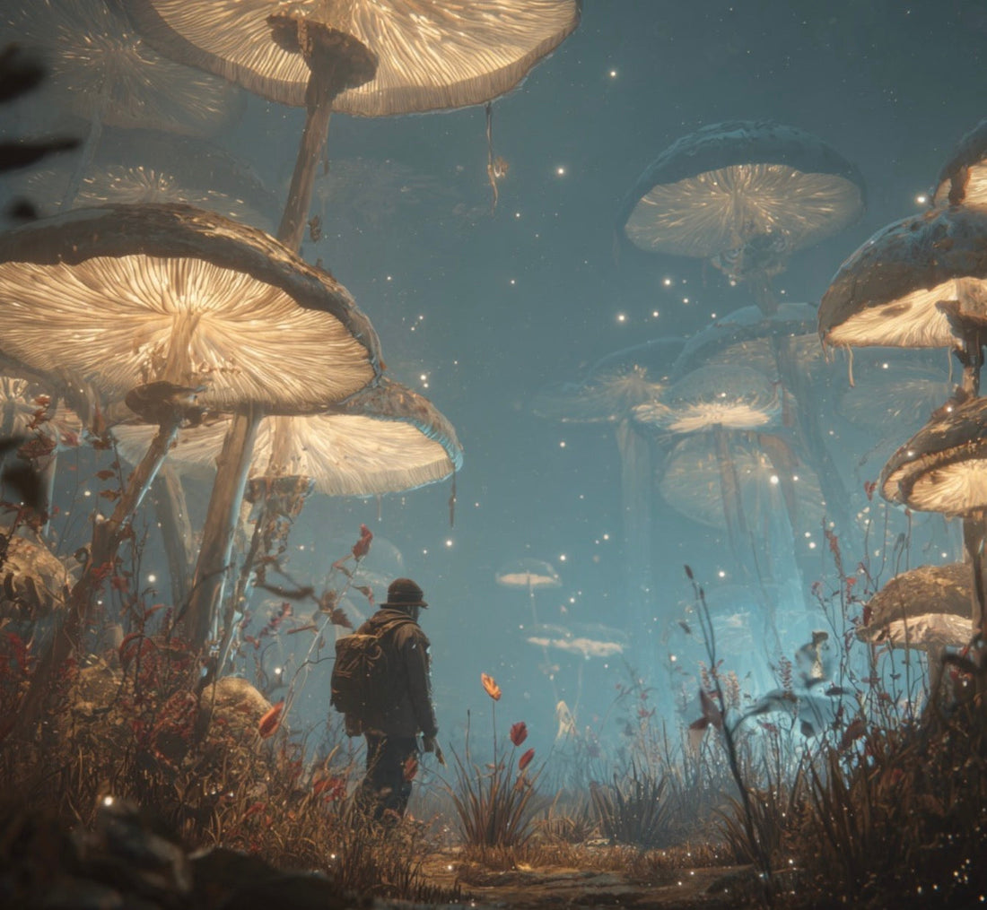 A time in history where the world was content and happy because of magic mushrooms. Melancholic and mysterious