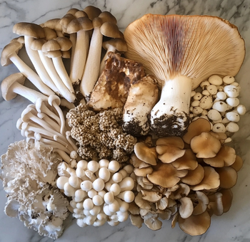 a group of mushrooms