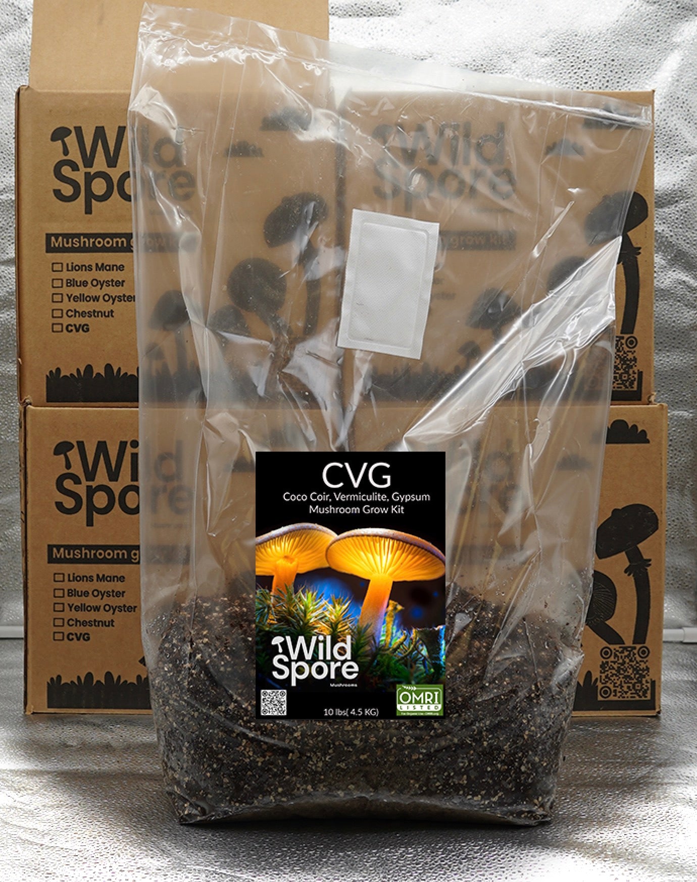 Pallet of 320 5 lb Coir/Verm/Gypsum (CVG) Mushroom Bulk Substrate Blocks, OMRI Grow Bag (Copy)